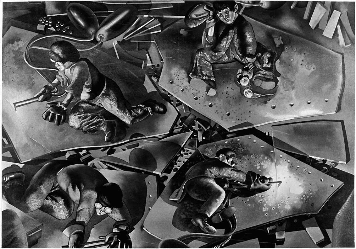 Shipbuilding on the Clyde – Burners, 1940 by Stanley Spencer