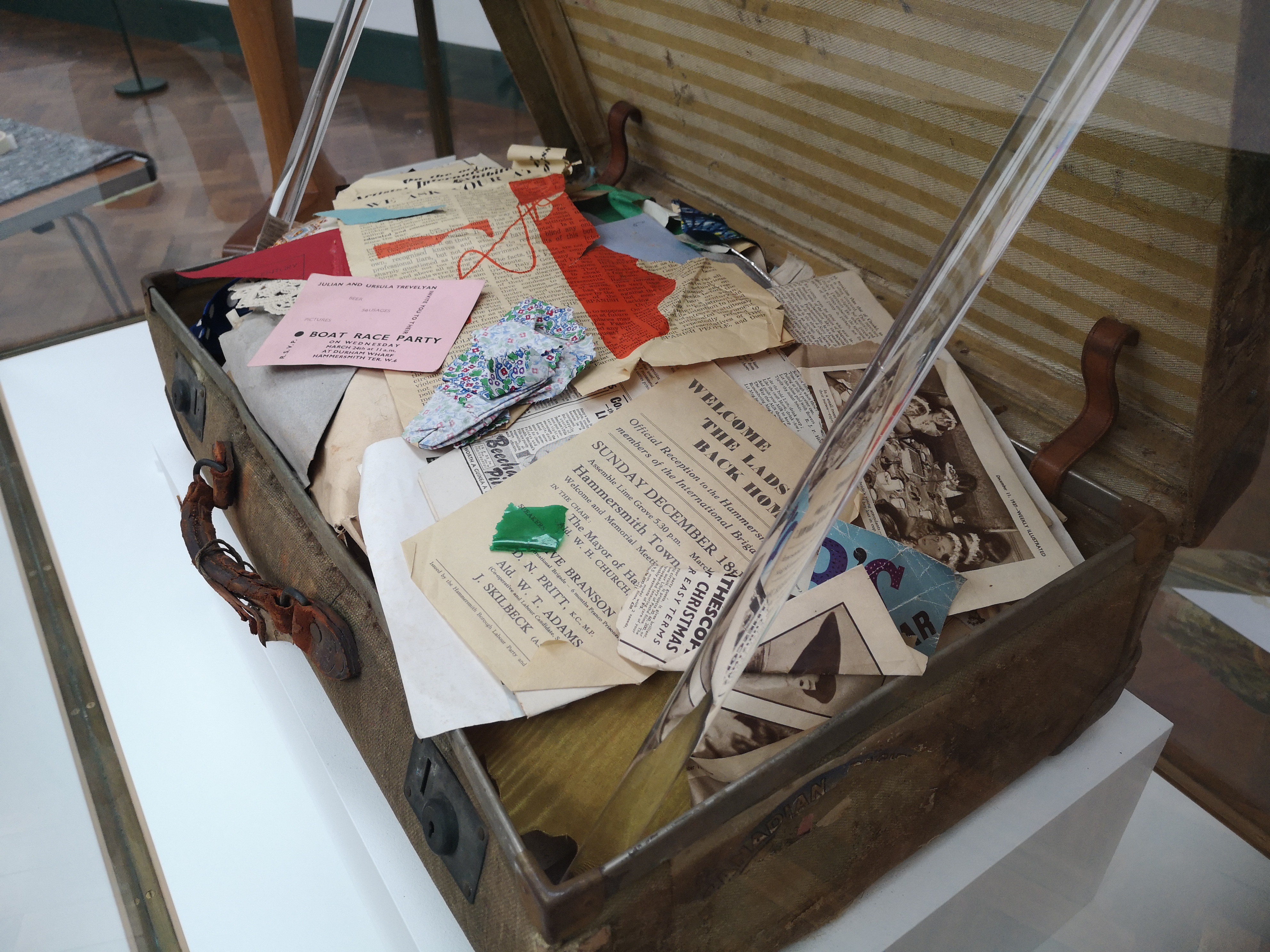 Trevelyan's suitcase of collage parts