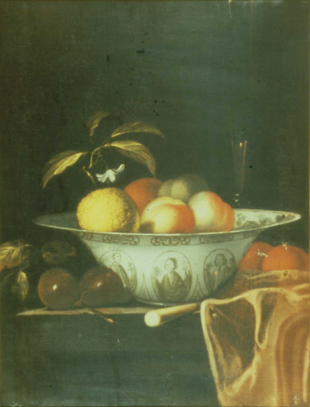 Fruit in a Delft Dish