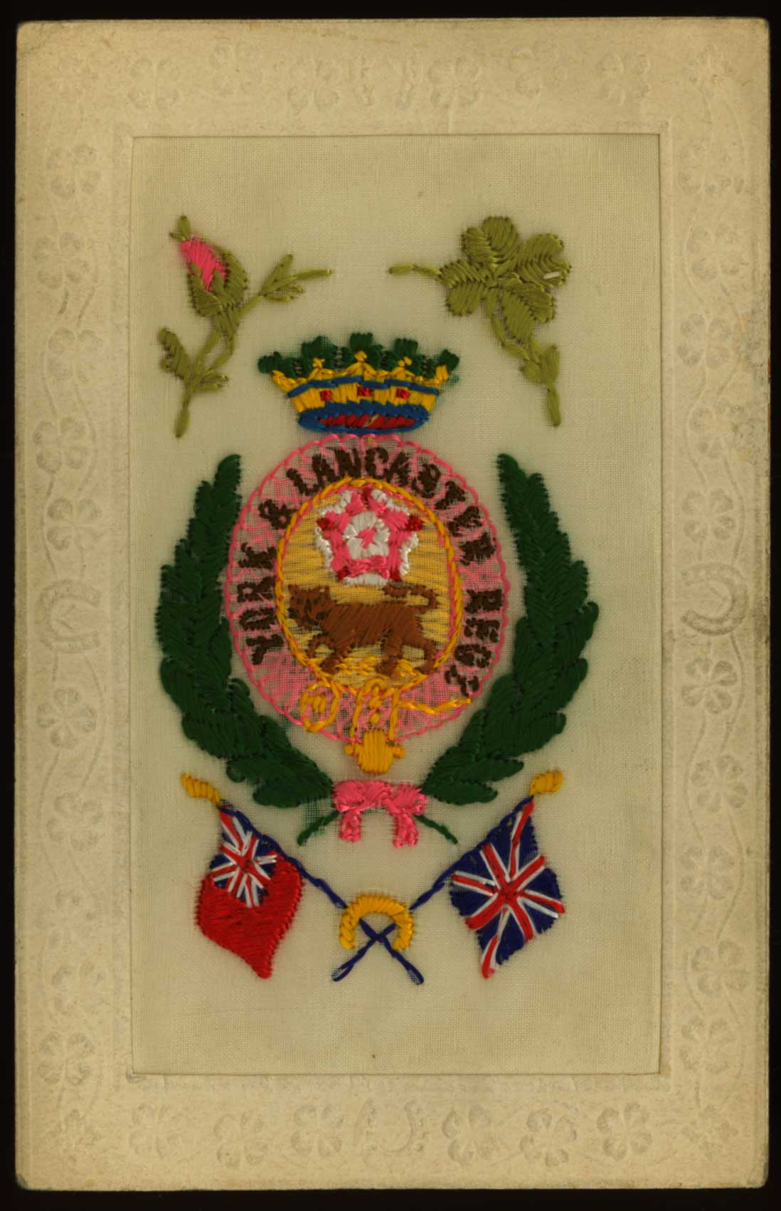 Embroidered WWI postcard