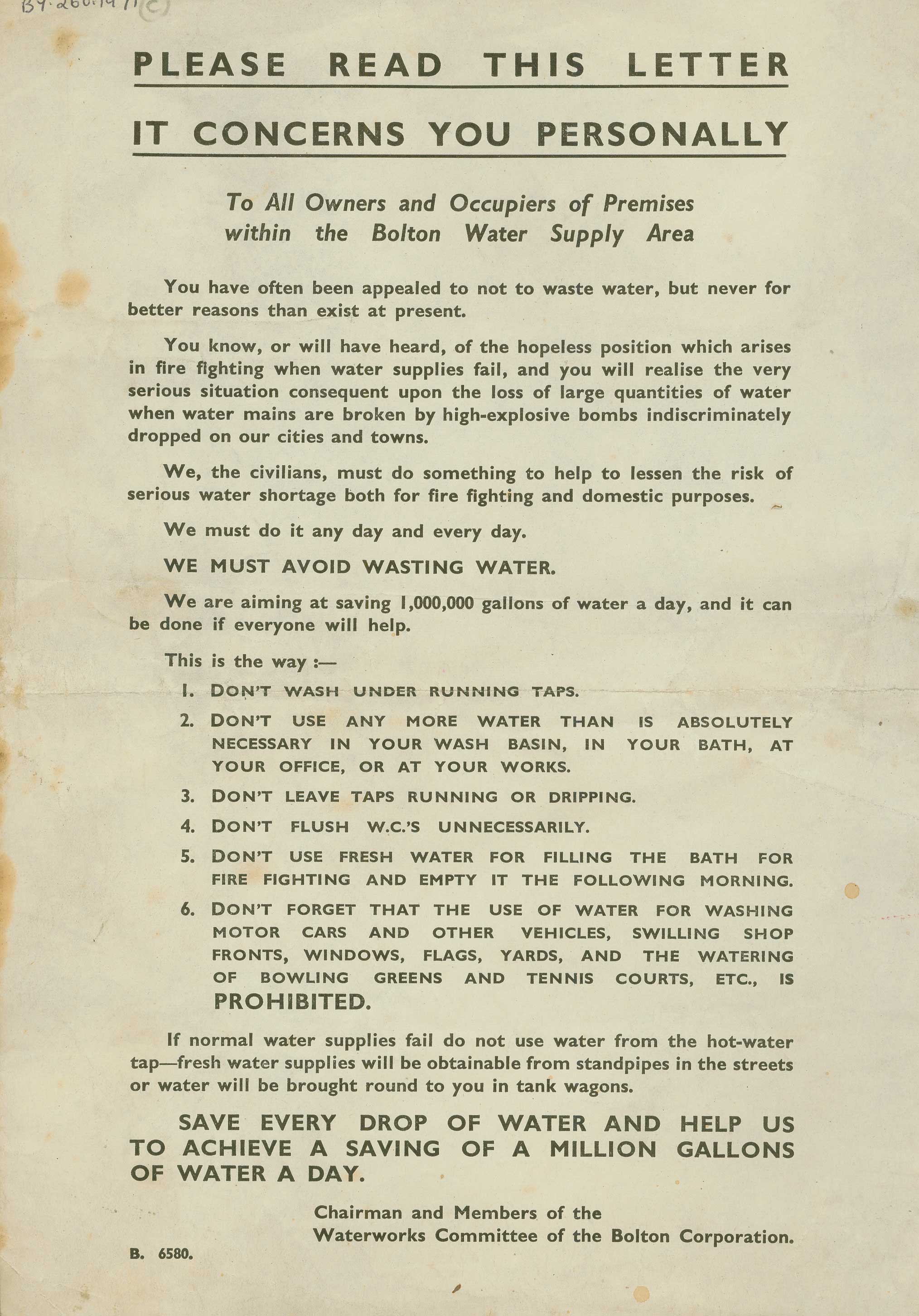 Wartime leaflet