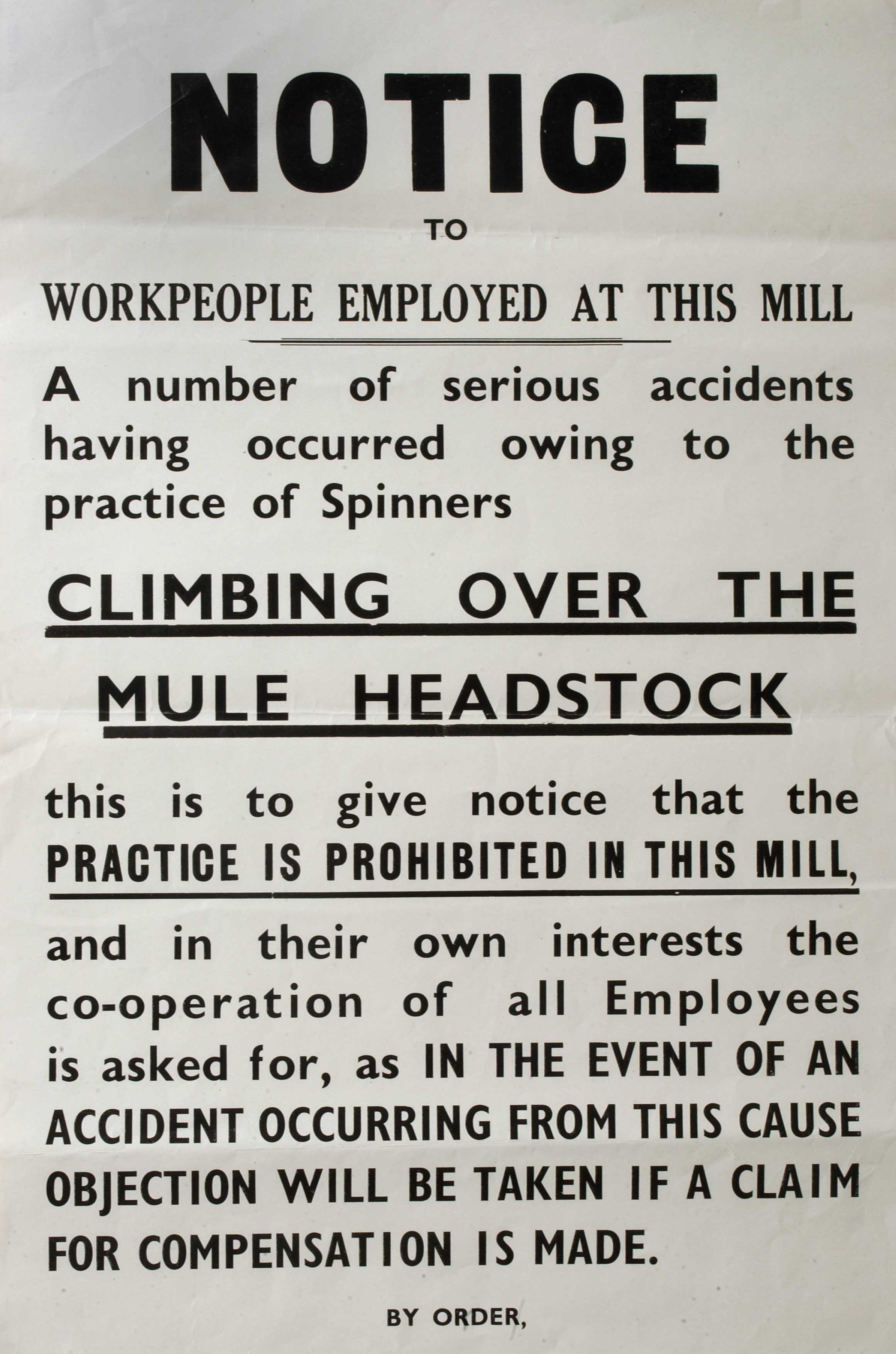 Factory warning sign.