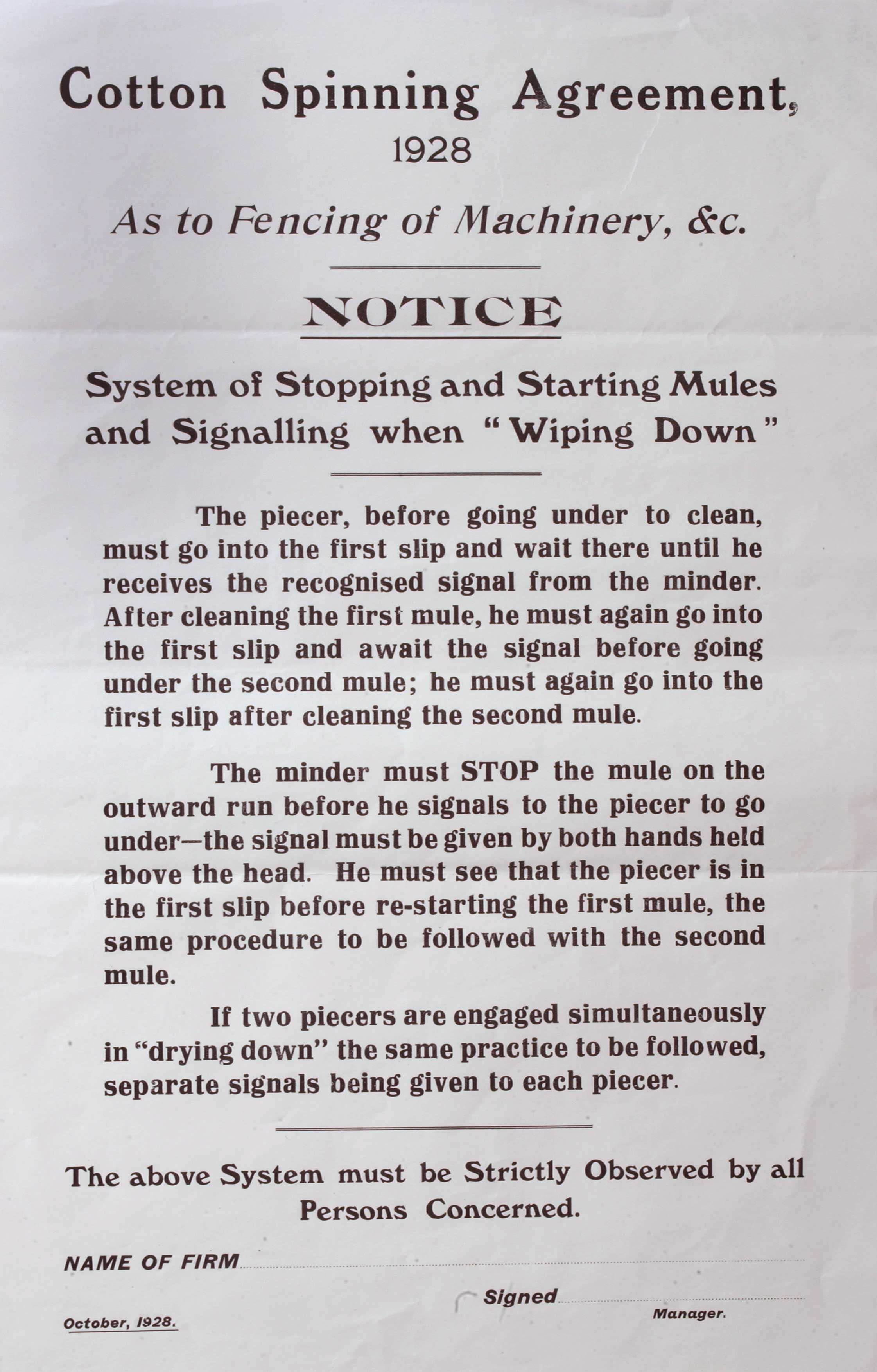 Cotton Spinning Agreement of 1928