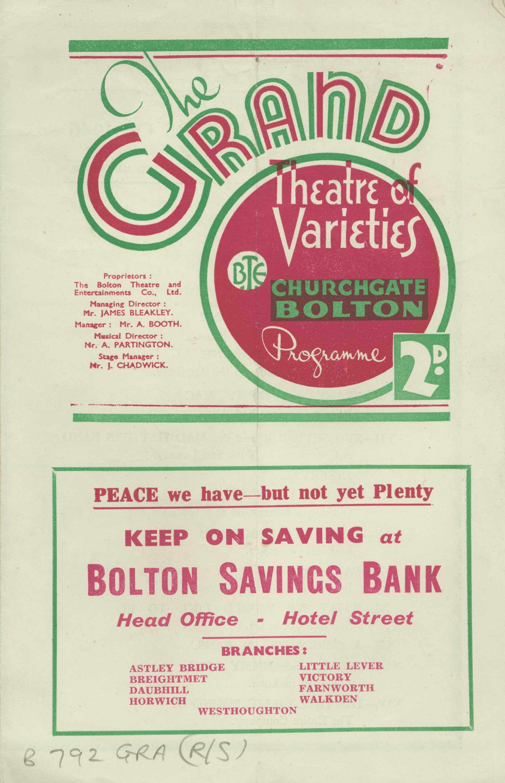 Grand Theatre Programmes 2a